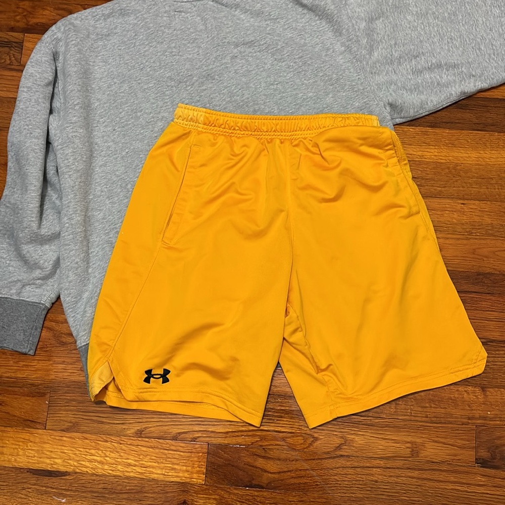 Under Armor Men's Dark Yellow Athletic Shorts